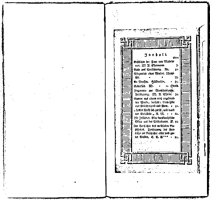 die einsiedlerinn aus den alpen 1794 III. band 7. heft - inhalt