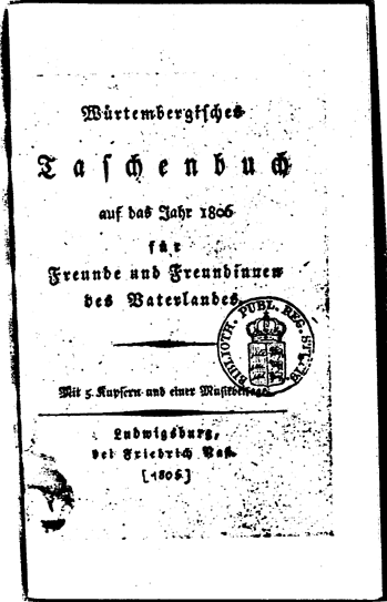 wuertembergisches taschenbuch 1806 - bandtitel