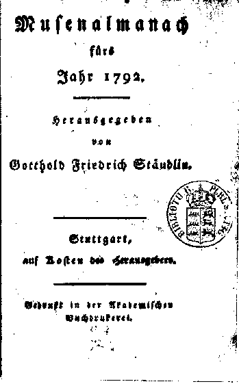 staeudlin musenalmanach 1792 - bandtitel