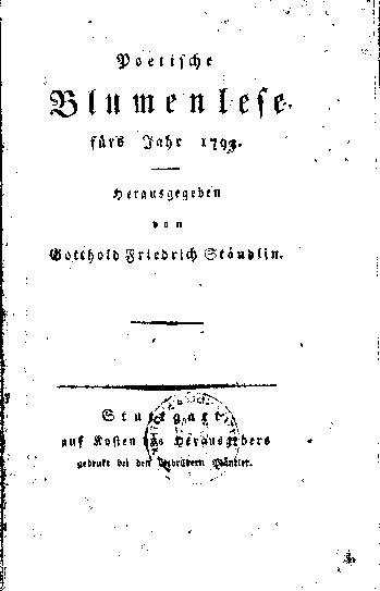 staeudlin blumenlese 1793 - bandtitel