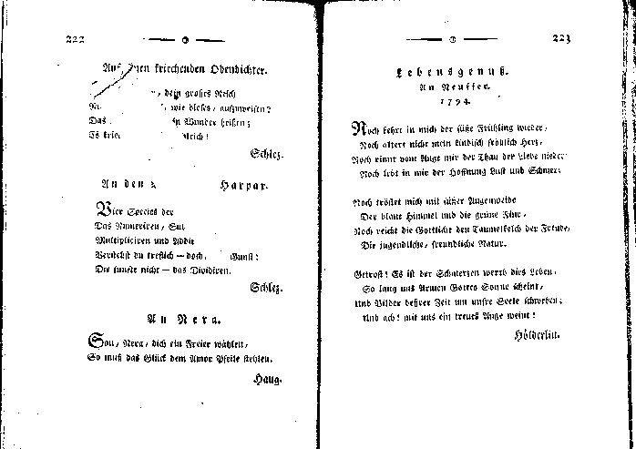 carl lang almanach 1797 - p 222/223