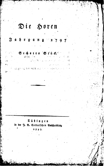 die horen sechstes stueck - hefttitel