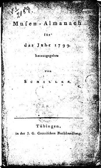 schiller musenalmanach 1799 - bandtitel