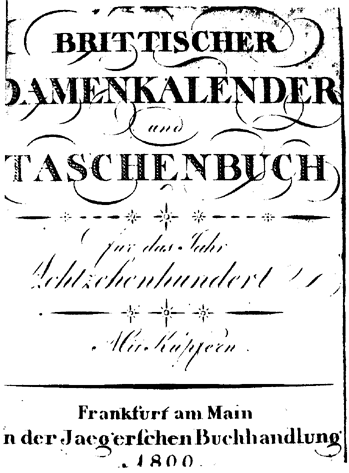 brittischer damenkalender 1800 - bandtitel