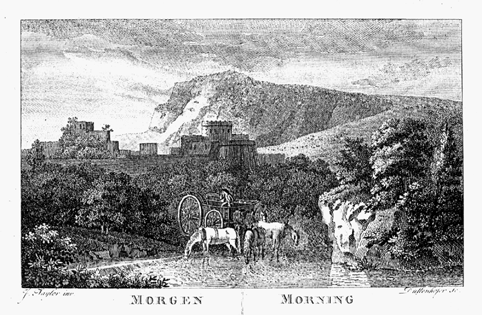 brittischer damenkalender 1800 - kupfer 'Morgen / Morning'